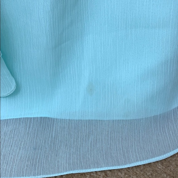 David’s Bridal Strapless Chiffon Dress in Mint - Picture 5 of 8